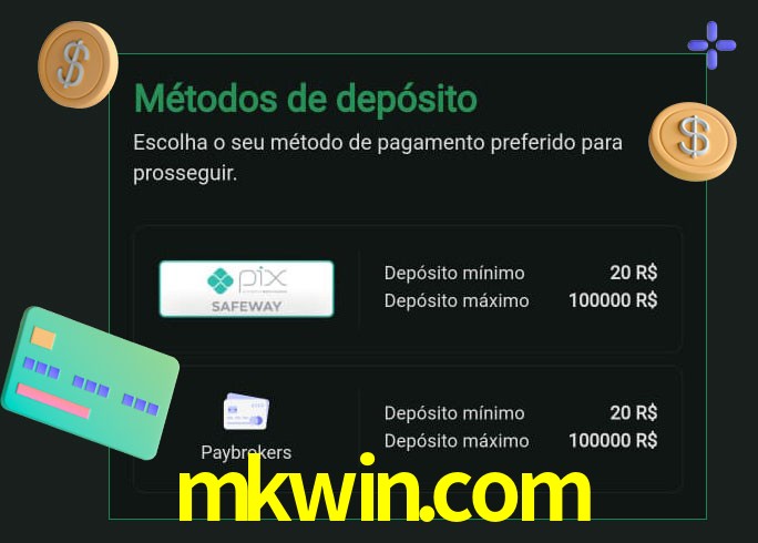 O cassino mkwin.com oferece uma grande variedade de métodos de pagamento